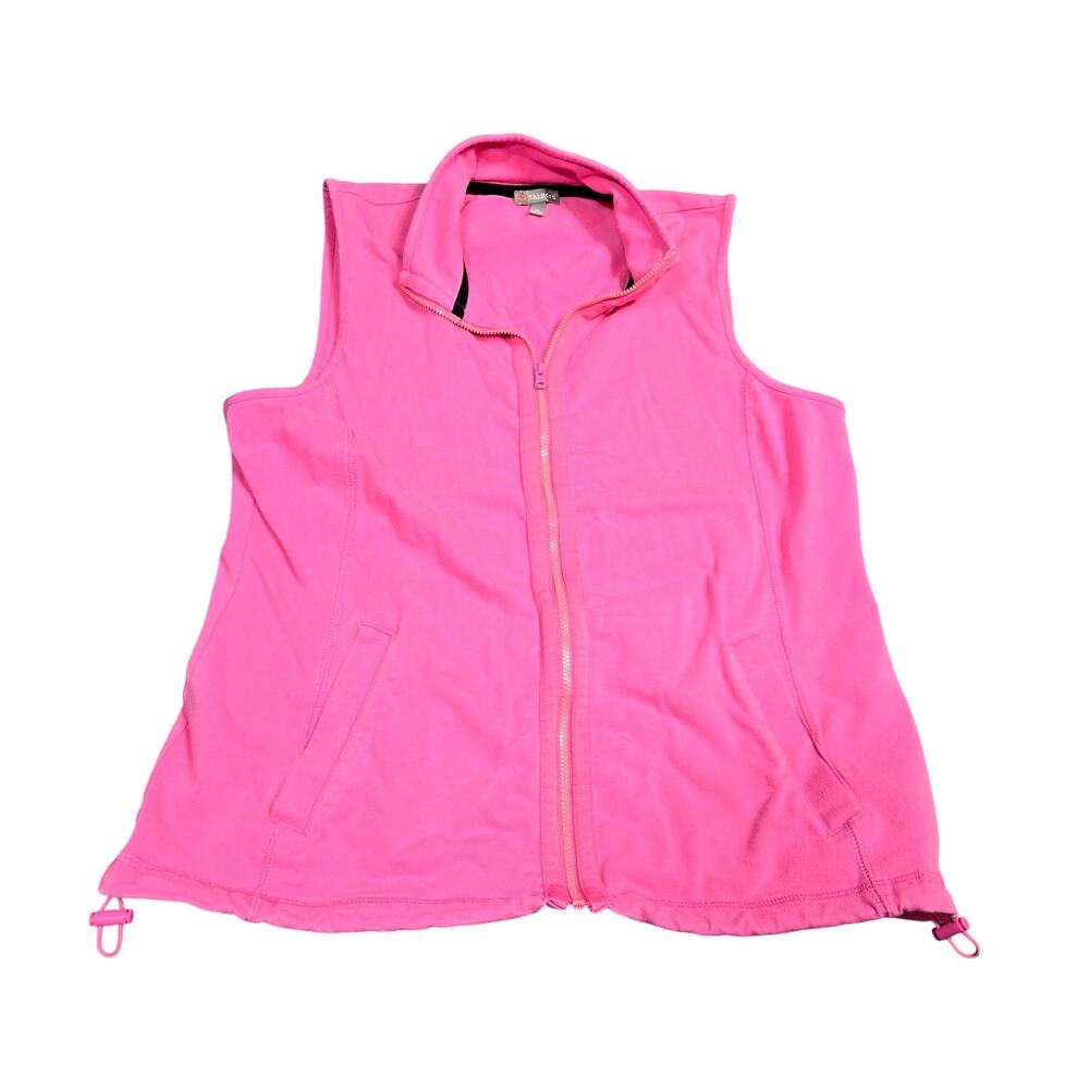 Talbots Vest Womens Medium Pink Sleeveless Full Zip Pockets Casual Outdoor MP
